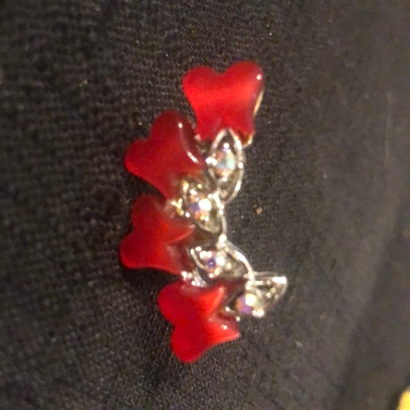 Vintage Butterfly red and rhinestone clip on - Picture 4 of 4